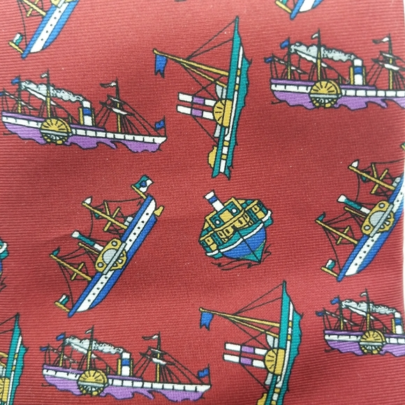 Boats and Ships printed silk tie by Rooster - Picture 3 of 8